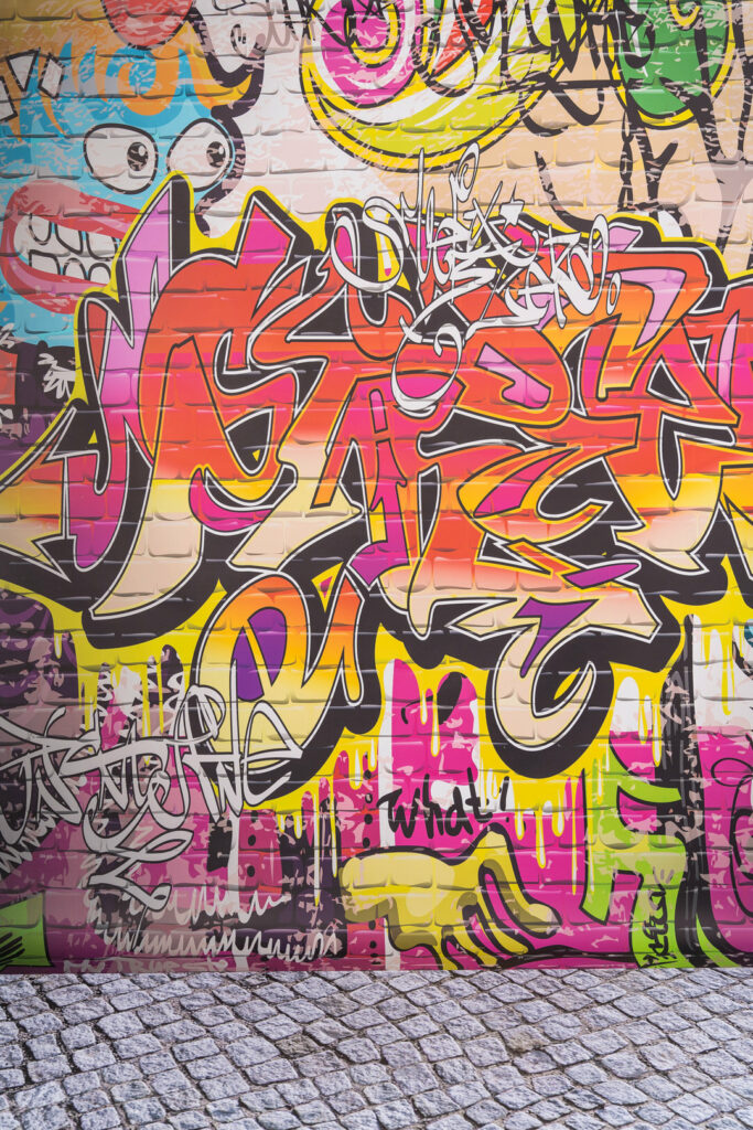Graffiti Hintergrund für die Schulfotografie